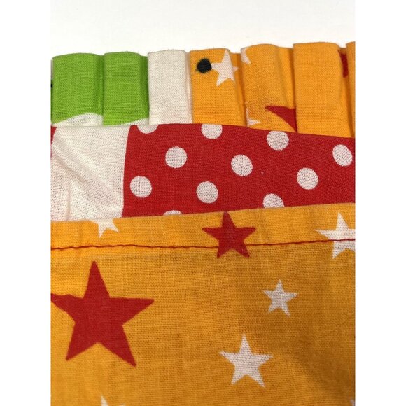 VTG 21"x14" Handmade Red/Orange/Green Bunny Rabbit PILLOW CASE Nursery Kids - Picture 3 of 5